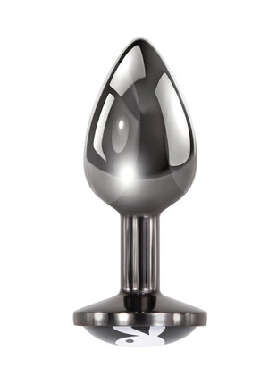 Playboy Tux Metal Anal Plug - Black/Metal - Small