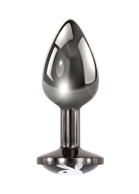 Playboy Tux Metal Anal Plug - Black/Metal - Small