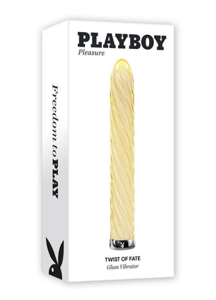Playboy Twist Of Fate Rechargeable Glass Twirling Vibrator - Yellow