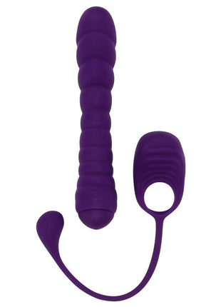 Playboy Twisted Playground Rechargeable Silicone Dual Vibrator with Detachable C-Ring Anal Tail