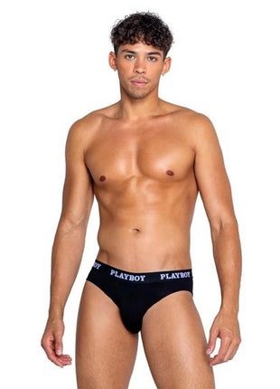 Playboys Mens Modal Gym Brief - Black/White - Large