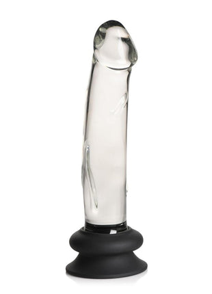 Pleasure Crystals Glass Dildo with Silicone Base