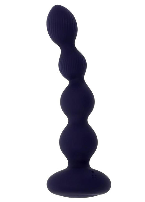 Pleasure Orbit Rechargeable Silicone Anal Beads with Remote Control - Purple
