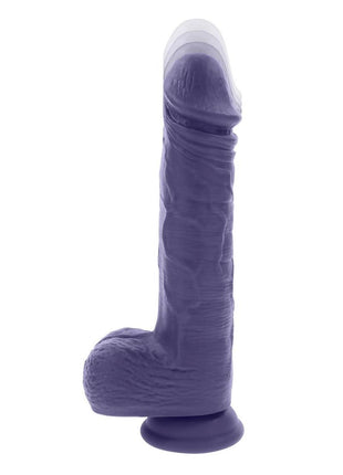 Pleasure Rider Rechargeable Silicone Thrusting Vibrating Dildo - Purple