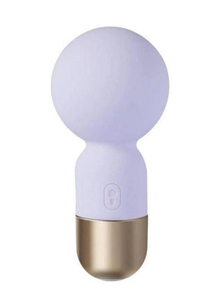 Pokewan Pocket Mini Vibrating Silicone Rechargeable Wand Massager - Purple/Rose Gold