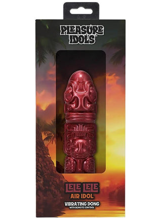 Polynesian Pleasure Idols Lele Lele Air Idol Rechargeable Silicone Vibrating Dildo with Remote Control - Red