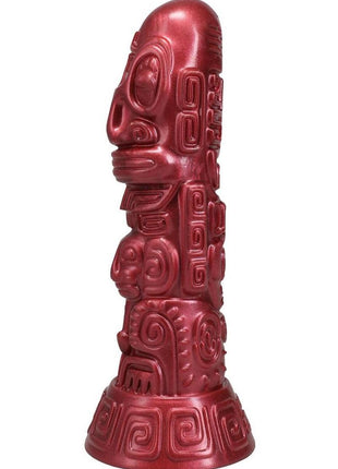 Polynesian Pleasure Idols Lele Lele Air Idol Rechargeable Silicone Vibrating Dildo with Remote Control - Red