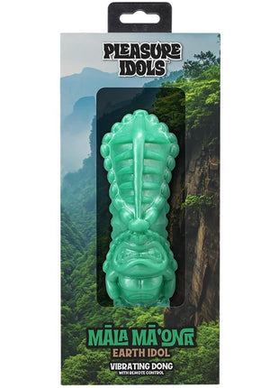 Polynesian Pleasure Idols Mala Ma'ona Earth Idol Rechargeable Silicone Vibrating Dildo with Remote Control - Green