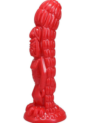 Polynesian Pleasure Idols Ula' Make Fire Idol Rechargeable Silicone Vibrating Dildo with Remote Control - Red