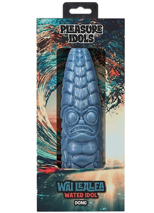 Polynesian Pleasure Idols Wai Lealea Water Idol Rechargeable Silicone Vibrating Dildo with Remote Control - Blue