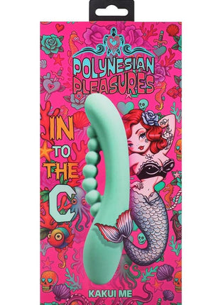 Polynesian Pleasures Into The C Kakui Me Rechargeable Silicone Vibrator with Clitoral Stimulator - Green