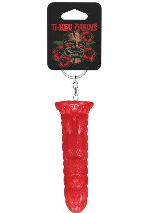 Polynesian Ti-Key Chains Ula Make Fire Idol - Red