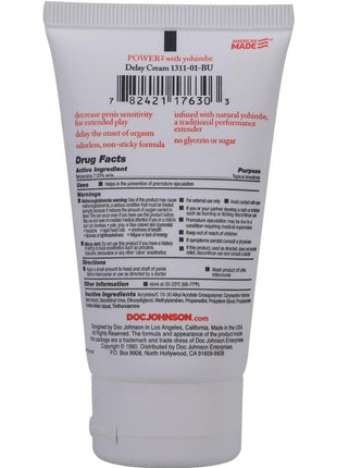 Power Plus with Yohimbe Delay Cream For Men