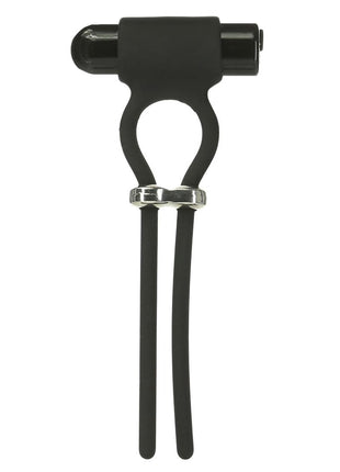 Powerbullet Bolo Bullet Silicone Rechargeable Penis Ring - Black/Silver