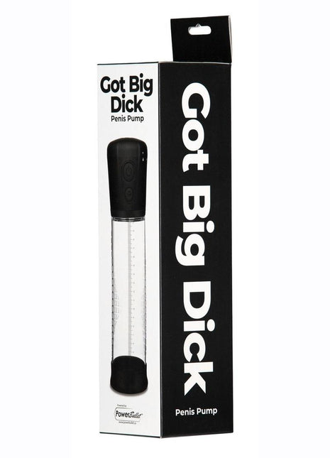 Powerbullet Got Big Dick Automatic Penis Pump - Black/Clear