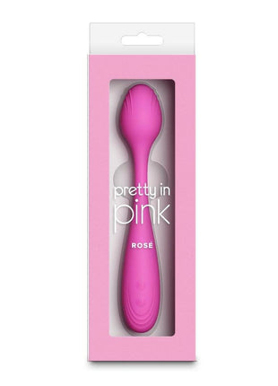 Pretty In Pink Rose Rechargeable Silicone Poseable Vibrator - Pink