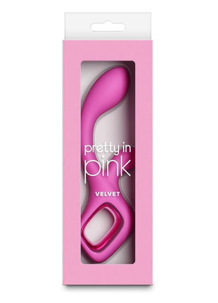 Pretty In Pink Velvet Rechargeable Silicone G-Spot Rabbit Vibrator - Pink