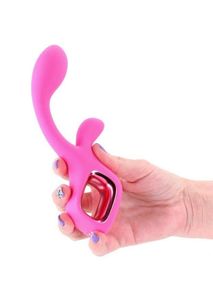 Pretty In Pink Velvet Rechargeable Silicone G-Spot Rabbit Vibrator