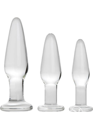Prisms Dosha 3 Piece Glass Plug Kit - Clear