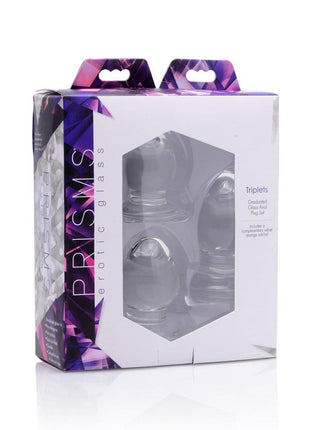 Prisms Triplets 3 Piece Glass Anal Plug Kit