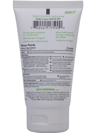 Prolonging Delay Cream For Men - 2oz - Bulk
