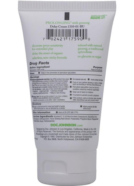 Prolonging Delay Cream For Men - 2oz - Bulk