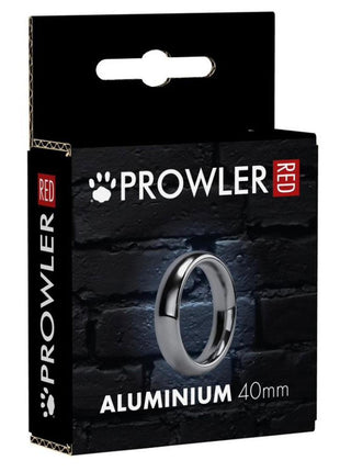 Prowler Red Aluminum Cock Ring - Metal/Silver - 40mm