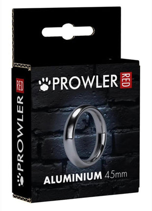 Prowler Red Aluminum Cock Ring - Metal/Silver - 45mm