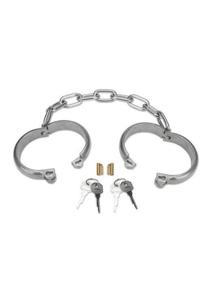 Prowler Red Heavy Duty Metal Handcuffs - Stainless - Silver/Steel