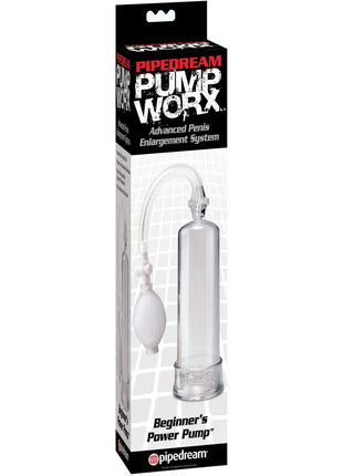 Pump Worx Beginner's Power Pump Advanced Penis Enlargement System - Clear/White