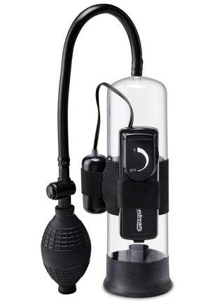 Pump Worx Beginner's Vibrating Pump Advanced Penis Enlargement System - Black/Clear