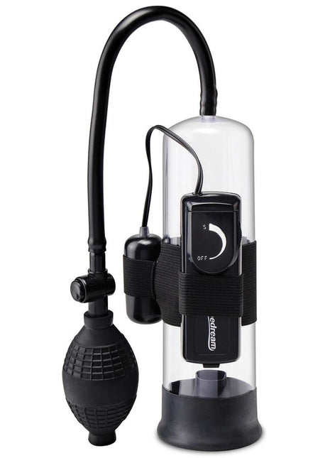 Pump Worx Beginner's Vibrating Pump Advanced Penis Enlargement System - Black/Clear