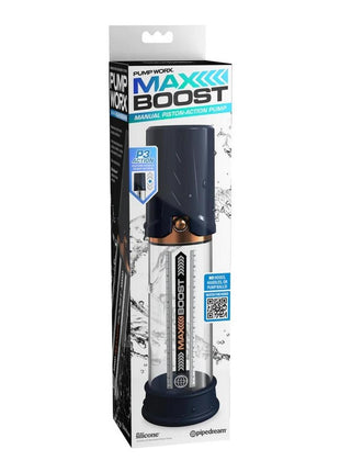 Pump Worx Max Boost Penis Pump - Blue/Clear