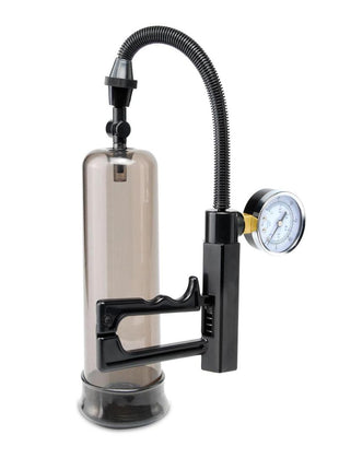 Pump Worx Pistol Grip Power Penis Pump - Black/Clear/Smoke