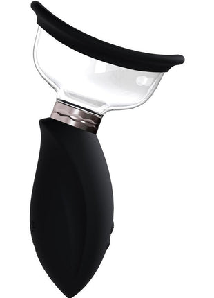 Pumped Arousing Automatic 5 Speed Silicone Rechargeable Vulva Clitoral Nipple and Breast Pump - Black