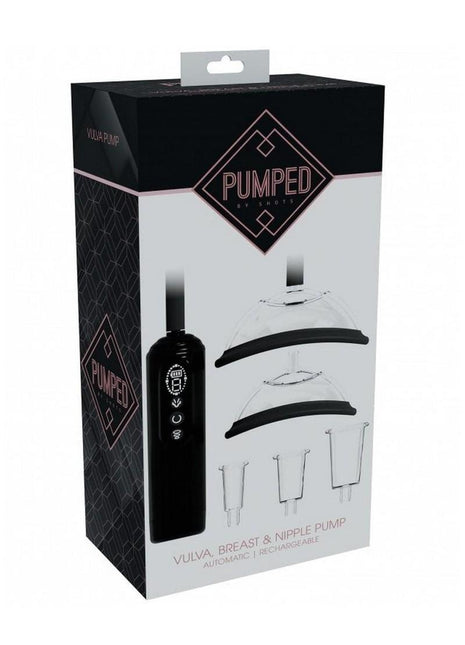 Pumped Automatic Rechargeable Vagina, Breast and Nipple Pump - Black