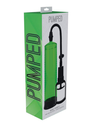 Pumped Basic Pump 2 Water Resistant Silicone Penis Pump - Green