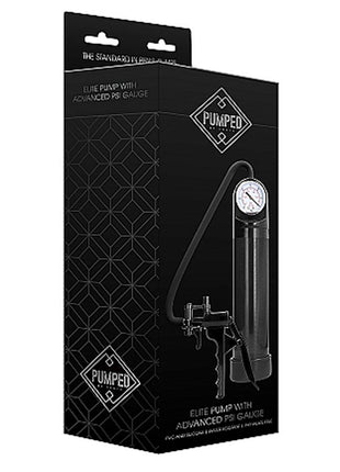 Pumped By Shots Elite Penis Pump with Advanced Psi Gauge - Black