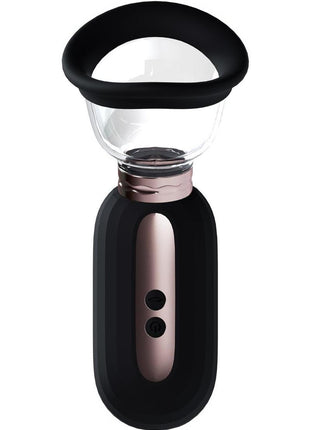 Pumped Dazzling Automatic 5 Speed Silicone Rechargeable Vulva Clitoral Nipple and Breast Pump - Black