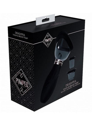 Pumped Delightful Automatic 5 Speed Silicone Rechargeable Vulva Clitoral Clitoral and Breast Pump - Black