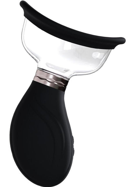 Pumped Delightful Automatic 5 Speed Silicone Rechargeable Vulva Clitoral Clitoral and Breast Pump - Black
