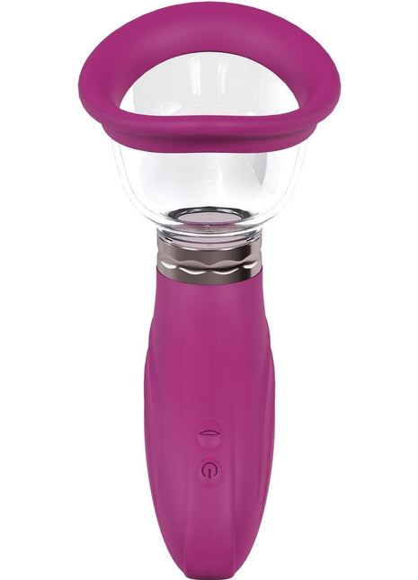 Pumped Delightful Automatic 5 Speed Silicone Rechargeable Vulva Clitoral Nipple and Breast Pump - Pink