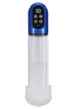 Pumped Engage 6 Function Automatic Rechargeable Penis Pump - Metallic - Blue