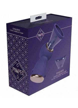 Pumped Exquisite Automatic 13 Speed Silicone Rechargeable Vulva and Breast Pump - Purple