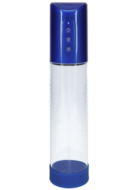 Pumped Hyperpump 3 Function Automatic Rechargeable Penis Pump - Metallic - Blue