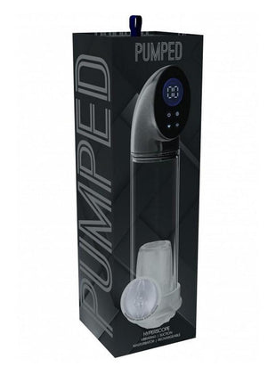 Pumped Hyperscope Automatic Rechargeable Dual Vibrating Male Pump with Vagina Sleeve - Grey/Gun Metal