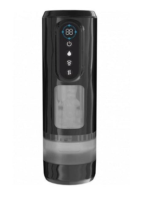 Pumped Sensurge Automatic Rechargeable Heating, Sucking, Thrusting, Vibrating Male Pump - Black