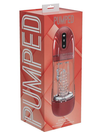 Pumped Sonicpull 10 Function Multimedia Enhanced Masturbator - Metallic - Red