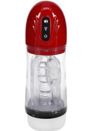 Pumped Sonicpull 10 Function Multimedia Enhanced Masturbator - Metallic - Red