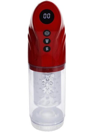 Pumped Strokemate Multi-Function Rechargeable Masturbator - Metallic - Red